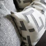 Antico Linen Cushion White/Slate