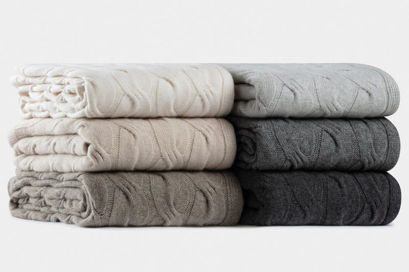 Chunky Cable Italian Cashmere Throws | By bemboka