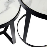 Iroko Side Table - Marble Top