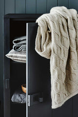 Chunky Cable Angora & Merino Wool Throw