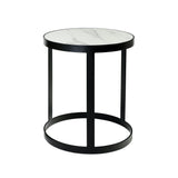Iroko Side Table - Marble Top