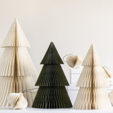 Deluxe Paper Christmas Tree Off White/Glitter