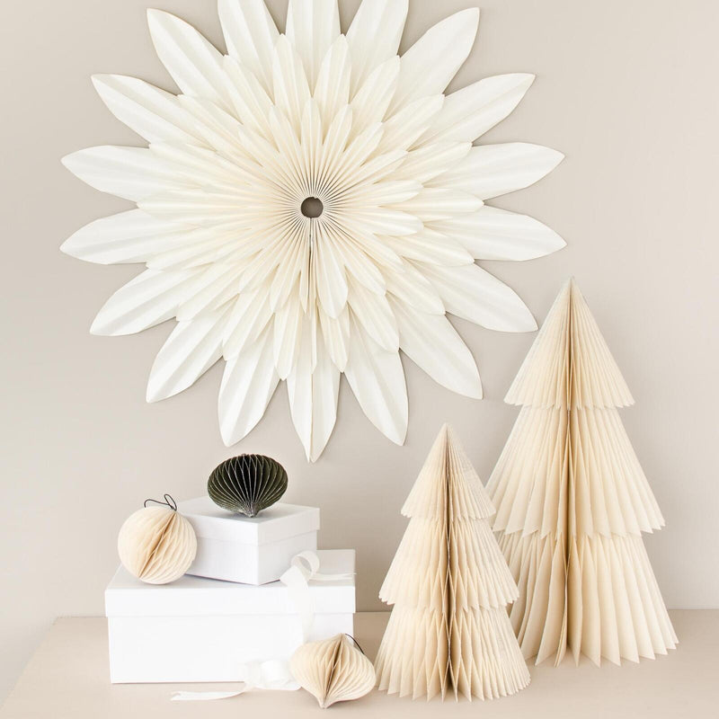 Deluxe Paper Christmas Tree Off White/Glitter