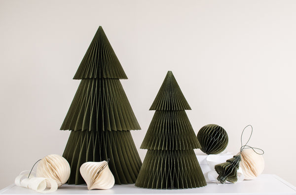 Deluxe Paper Christmas Tree Olive/Glitter