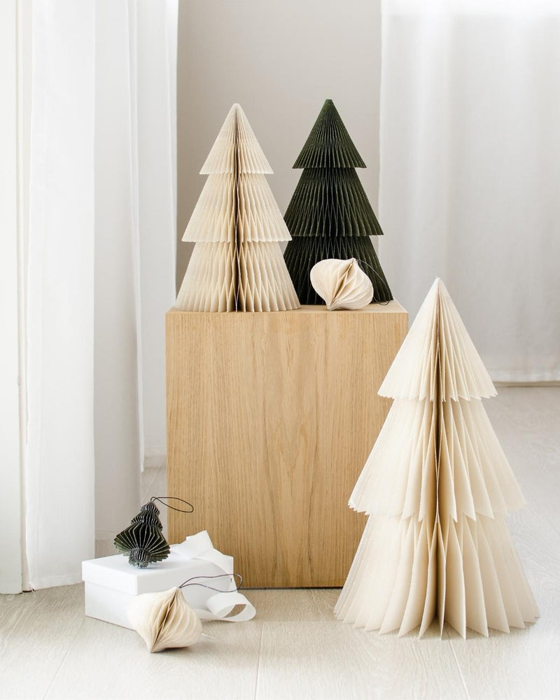 Deluxe Paper Christmas Tree Olive/Glitter