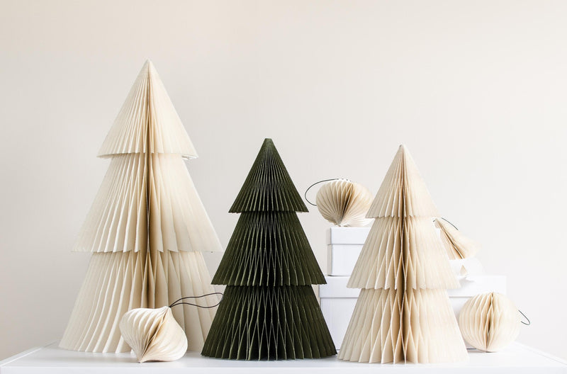 Deluxe Paper Christmas Tree Olive/Glitter