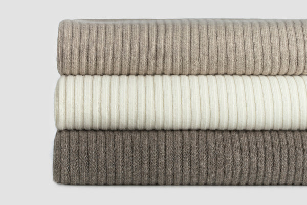 Wide Rib Angora & Merino Wool Throws