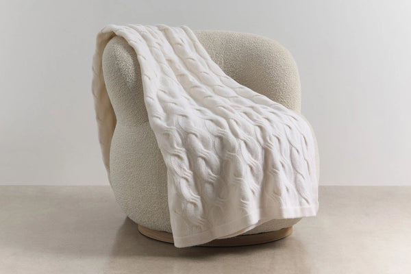 Chunky Cable Italian Cashmere Throws | By bemboka