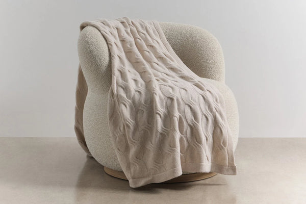 Chunky Cable Italian Cashmere Throws | By bemboka