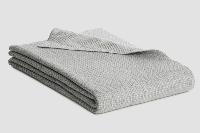 Reversible Box Knitted Weighted Throw | By bemboka