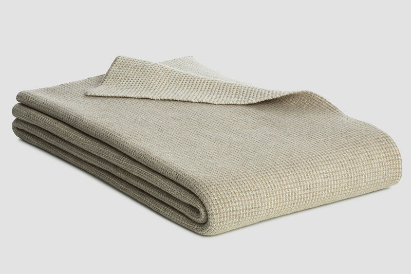 Reversible Box Knitted Weighted Throw | By bemboka