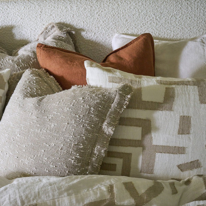 Antico Linen Cushion - White/Natural
