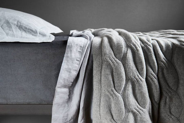 Chunky Cable Angora & Merino Wool Throw | By bemboka