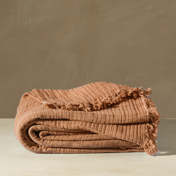Enes Bed Cover - Terracotta | By Saarde