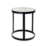 Iroko Side Table - Marble Top | By Artifex