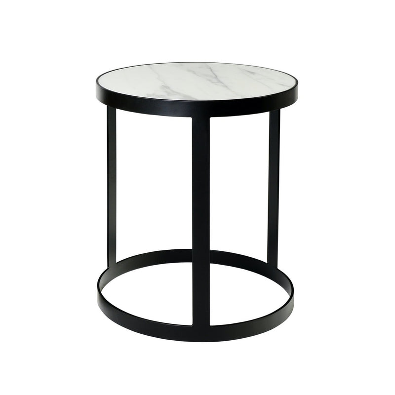 Iroko Side Table - Marble Top | By Artifex